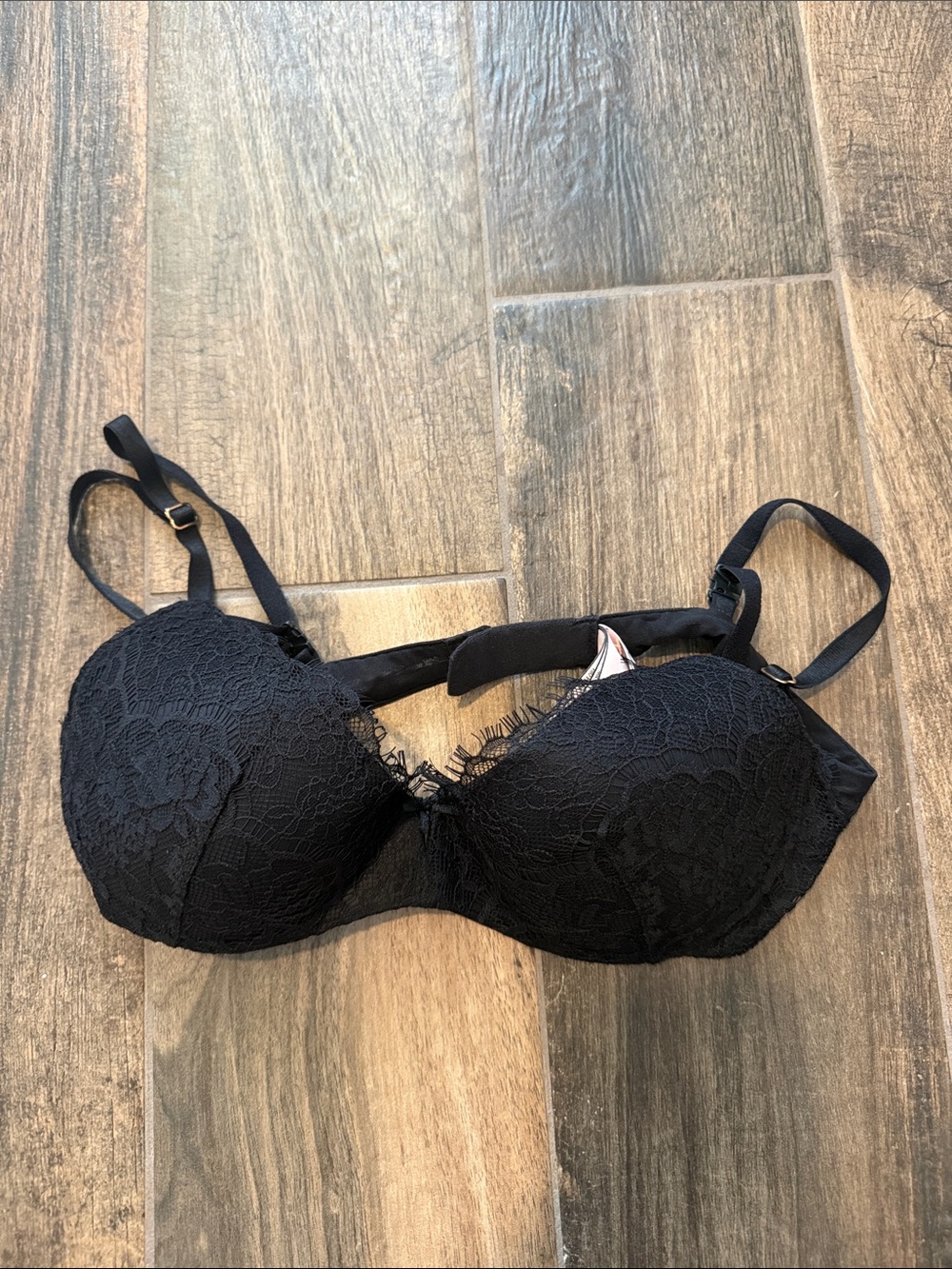 Victoria secret black lace push up bra 34B